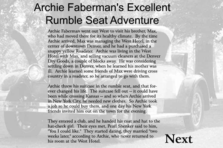 Archie's Excellent Rumbleseat Adventure